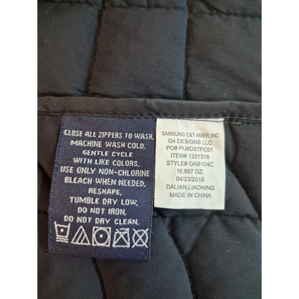 Ben Sherman Mens Quilted Puffer Jacket Green Grid Full Zip Stand Collar Medium